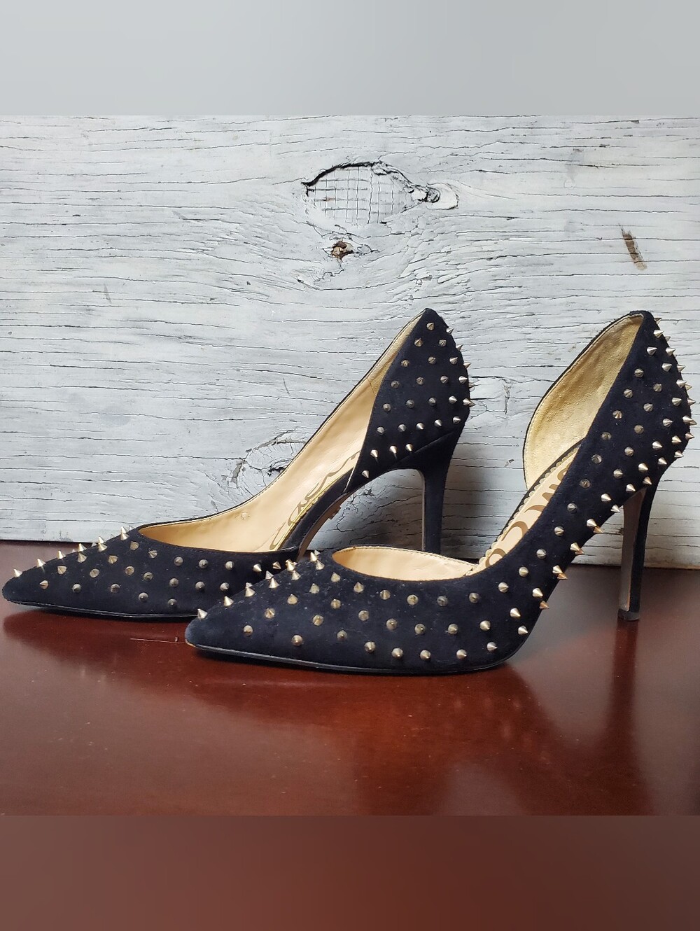 Sam Edelman Hadlee Studded Spiked d'Orsay Pointed Toe Pumps, 9.5, Black - Picture 3 of 8
